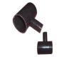 Silicone T Pipe with 1" BOV Port - 2.5" Inlet/Outlet, black