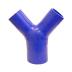 Silicone Y Reducer - 2.5" to 2x 2.0" - Blue