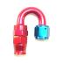 Stainless Steel Line 180 Adaptor, -12 AN Red/Blue